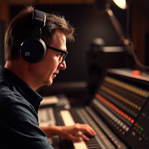 A mastering engineer working on audio mastering in a professional studio setting.