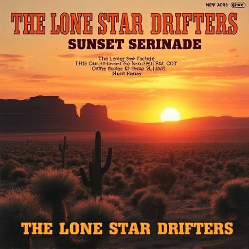 Album cover for 'Sunset Serenade' by The Lone Star Drifters.